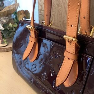 Louis Vuitton Burgundy and Tan Shoulder Bag